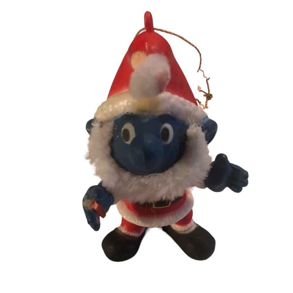 Vintage Smurf ornament Santa Christmas